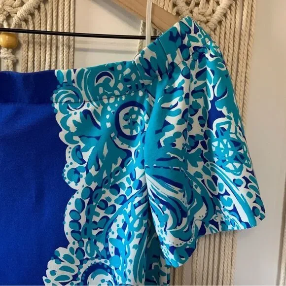 LILLY PULITZER Brilliant‎ Blue Moon Jellies Tiana Off The Shoulder Dress Medium - Picture 4 of 15